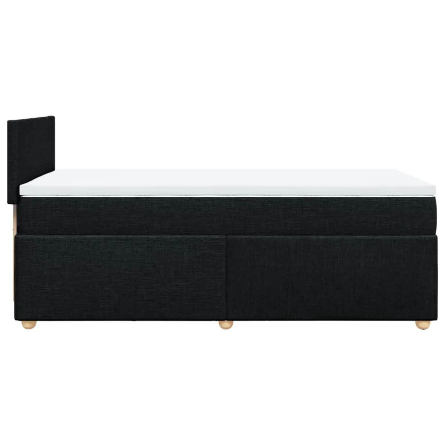 Sommier à lattes de lit avec matelas Noir 100x200 cm Tissu - 5