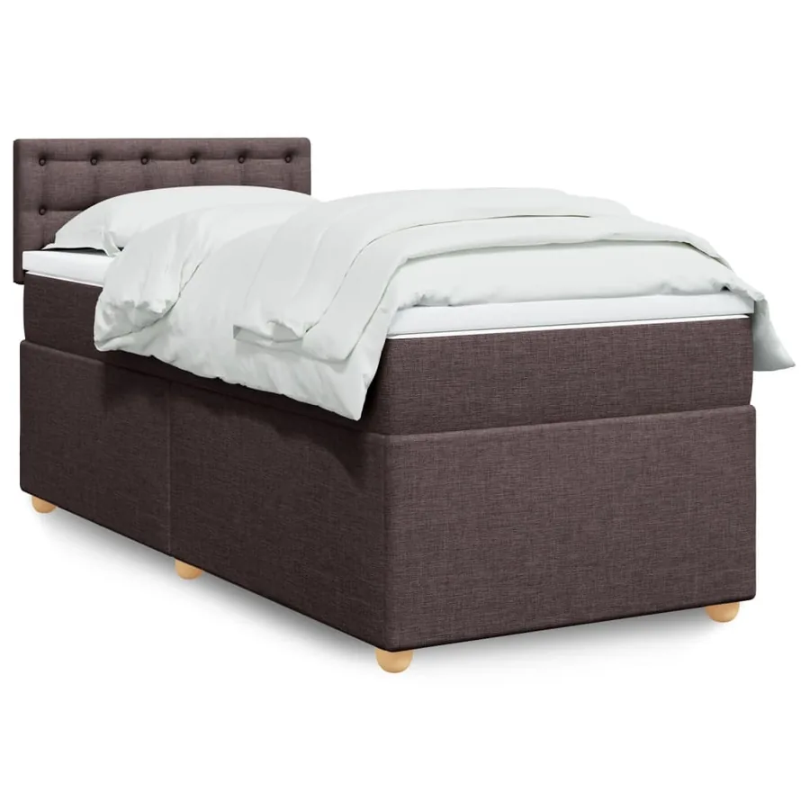 Sommier à lattes de lit avec matelas Marron foncé 100x200 cm