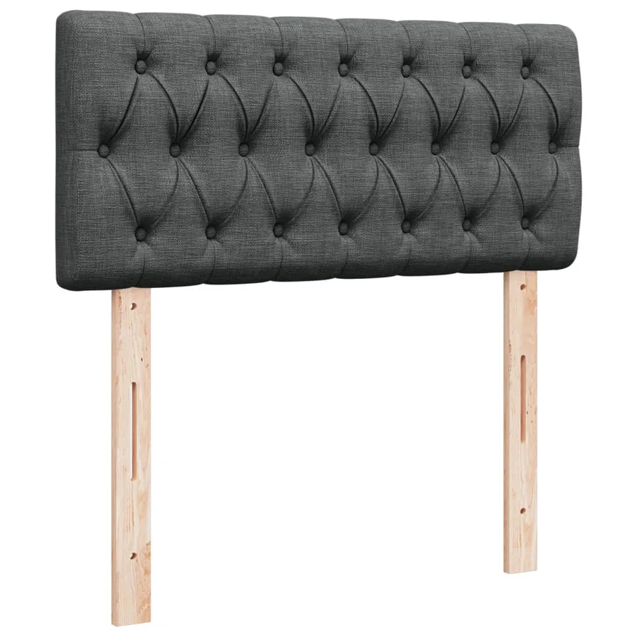Sommier à lattes de lit avec matelas Gris foncé 100x200cm Tissu - 12