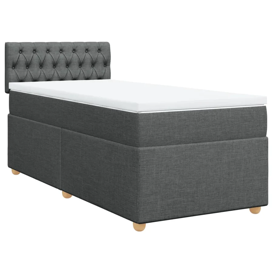Sommier à lattes de lit avec matelas Gris foncé 100x200cm Tissu - 2