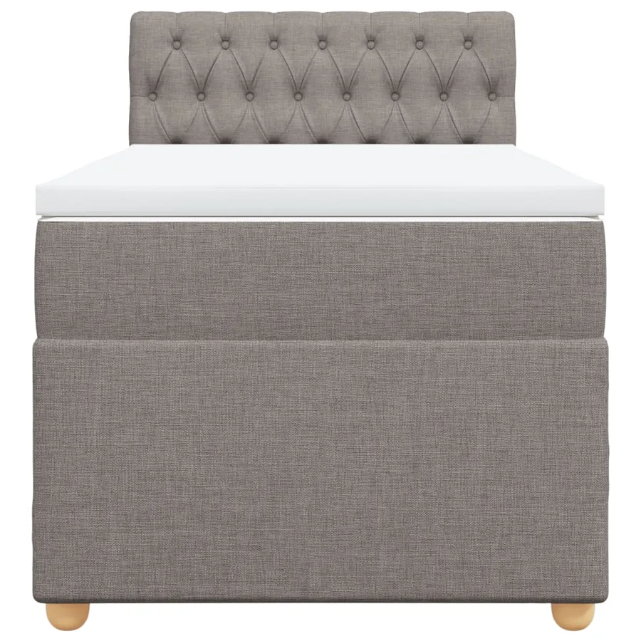Sommier à lattes de lit avec matelas Taupe 100x200 cm Tissu - 4