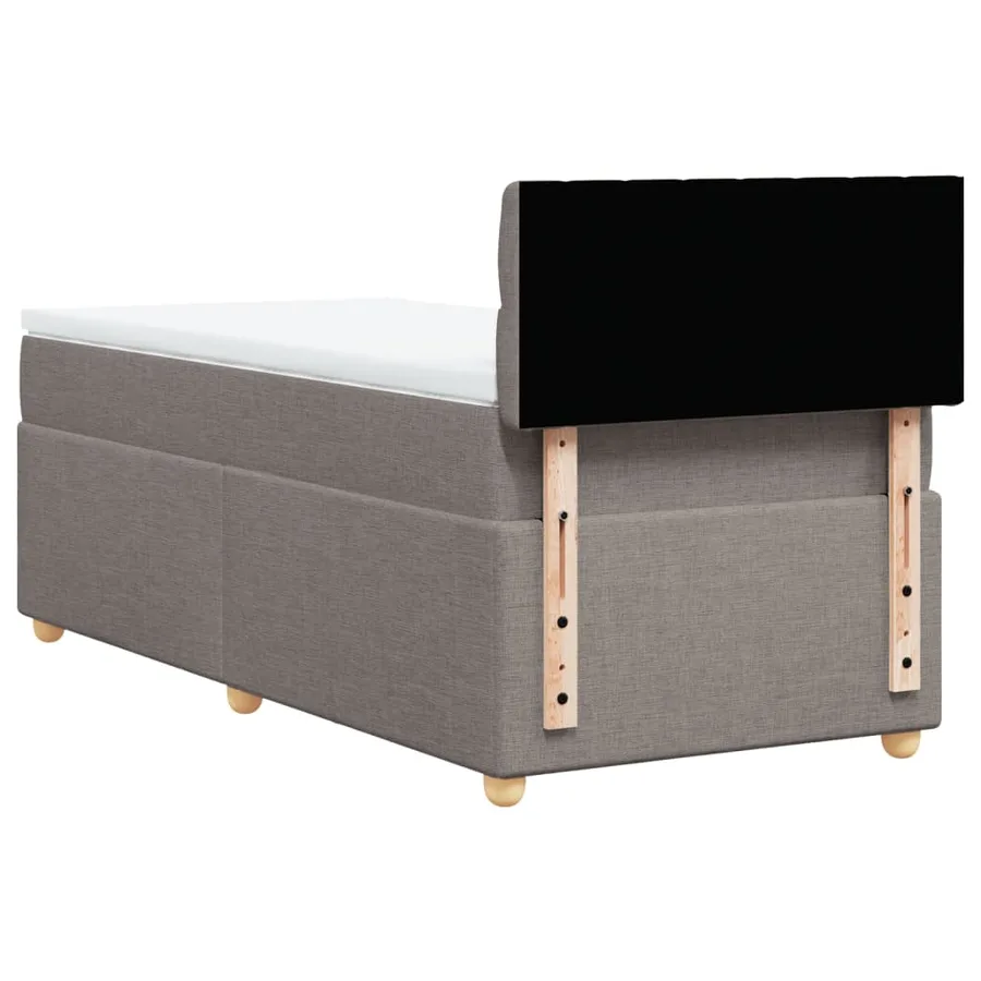 Sommier à lattes de lit avec matelas Taupe 100x200 cm Tissu - 6