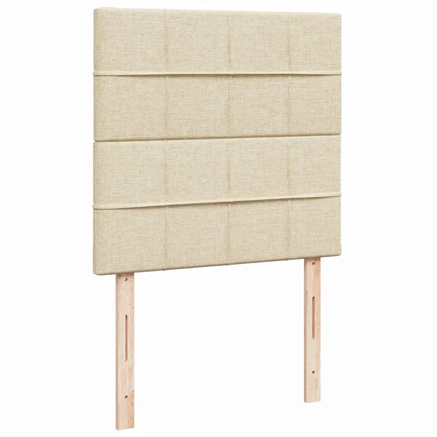 Sommier à lattes de lit avec matelas Crème 90x200 cm Tissu - 7