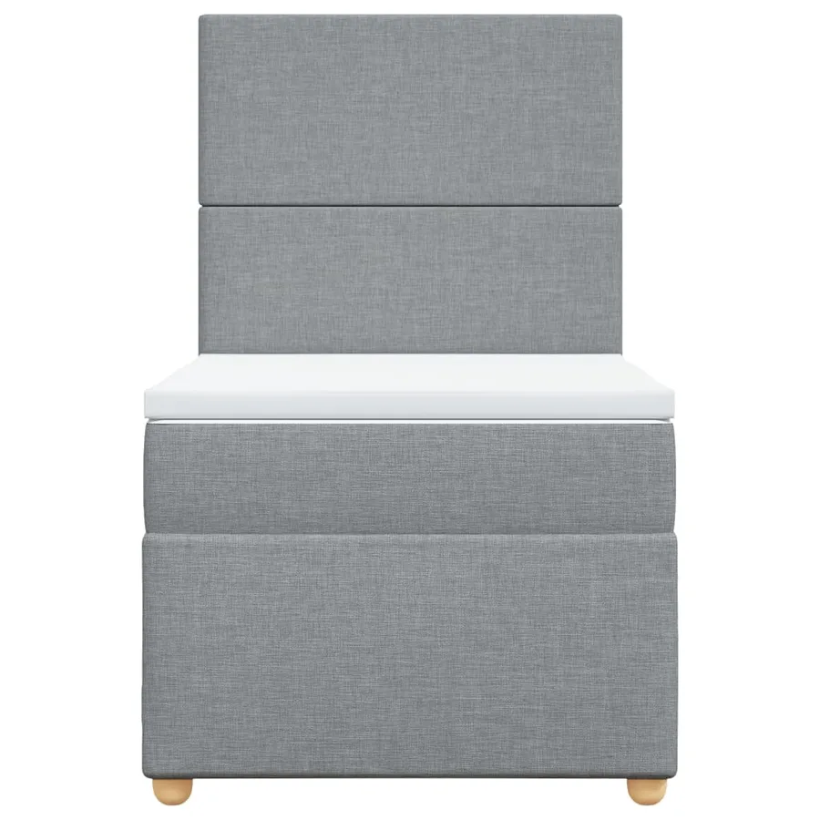 Sommier à lattes de lit avec matelas Gris clair 90x200 cm Tissu - 4