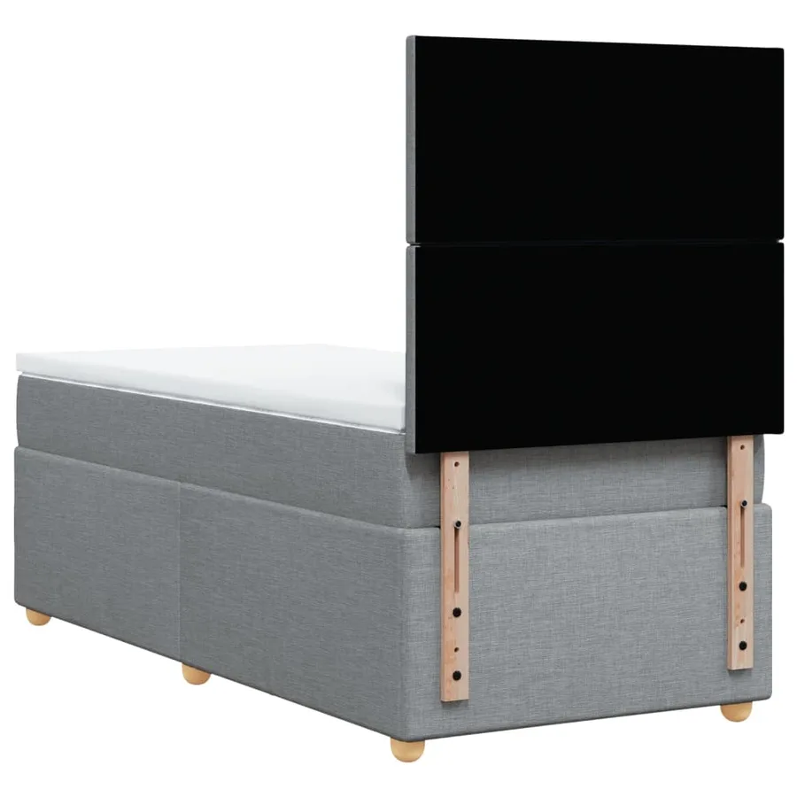 Sommier à lattes de lit avec matelas Gris clair 90x200 cm Tissu - 6