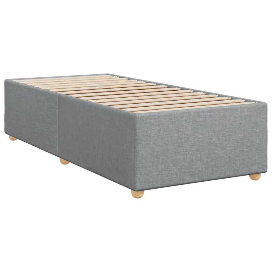 Sommier à lattes de lit avec matelas Gris clair 90x200 cm Tissu - 8