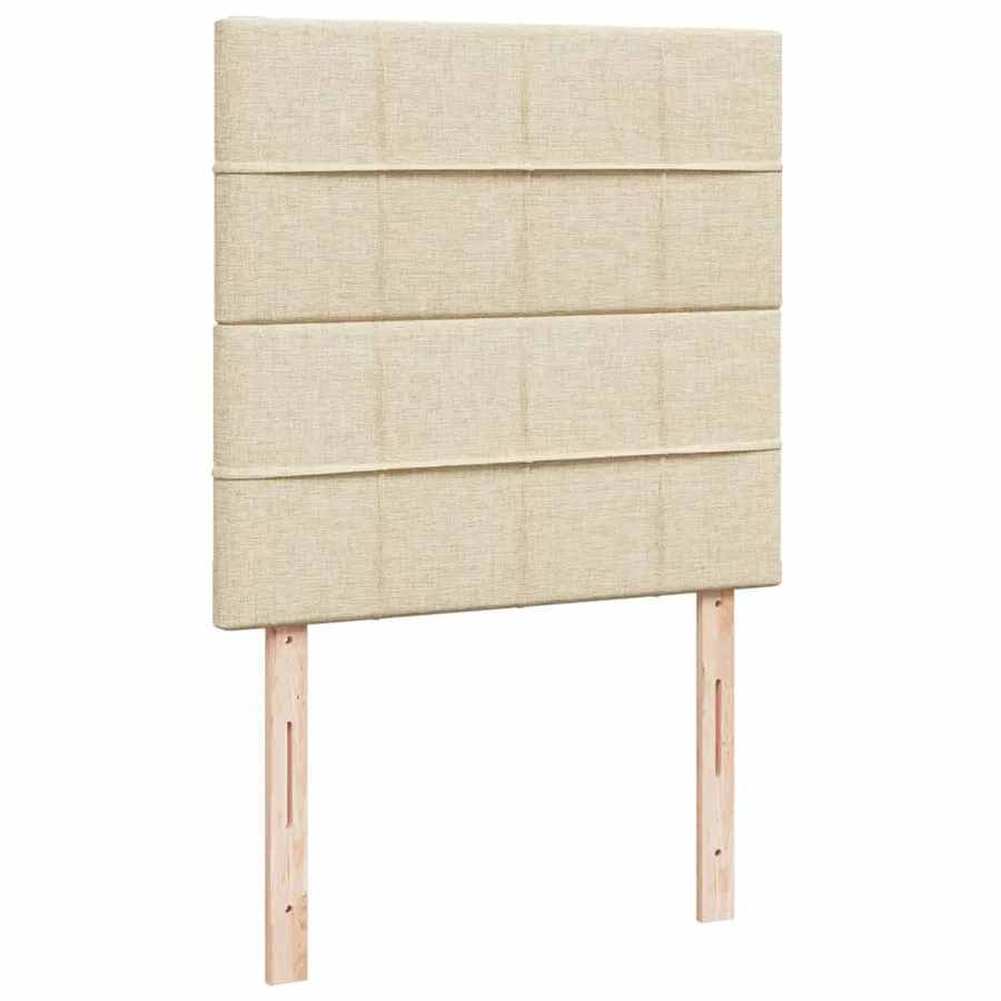 Sommier à lattes de lit avec matelas Crème 90x200 cm Tissu - 9