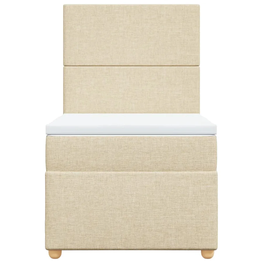 Sommier à lattes de lit avec matelas Crème 90x200 cm Tissu - 6