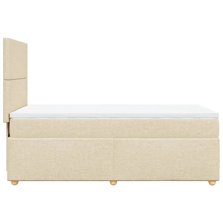 Sommier à lattes de lit avec matelas Crème 90x200 cm Tissu - 7
