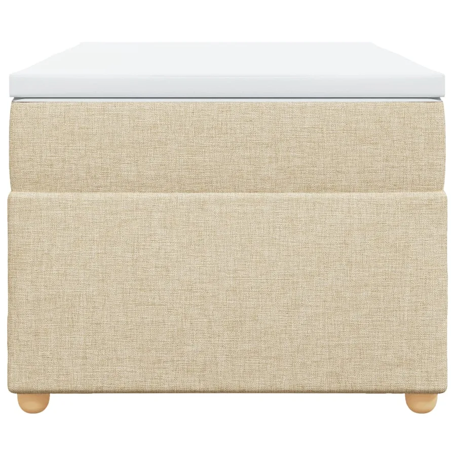 Sommier à lattes de lit avec matelas Crème 90x200 cm Tissu - 4