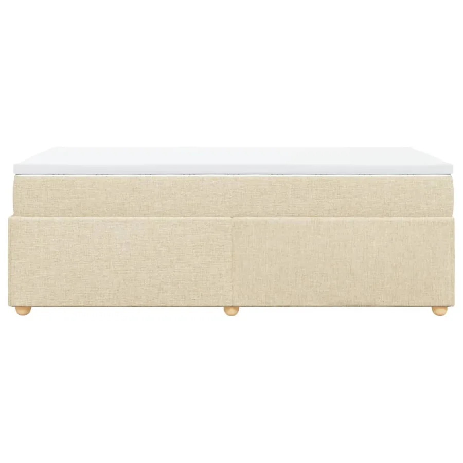 Sommier à lattes de lit avec matelas Crème 90x200 cm Tissu - 8