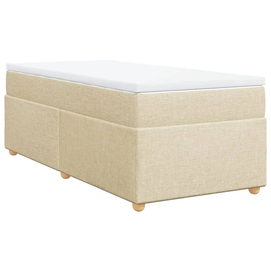Sommier à lattes de lit avec matelas Crème 90x200 cm Tissu - 9