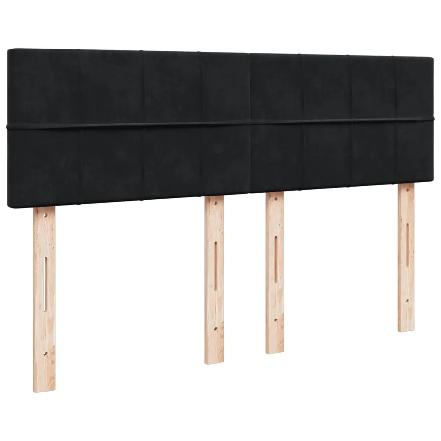 Sommier à lattes de lit avec matelas Noir 140x200 cm Velours - 9