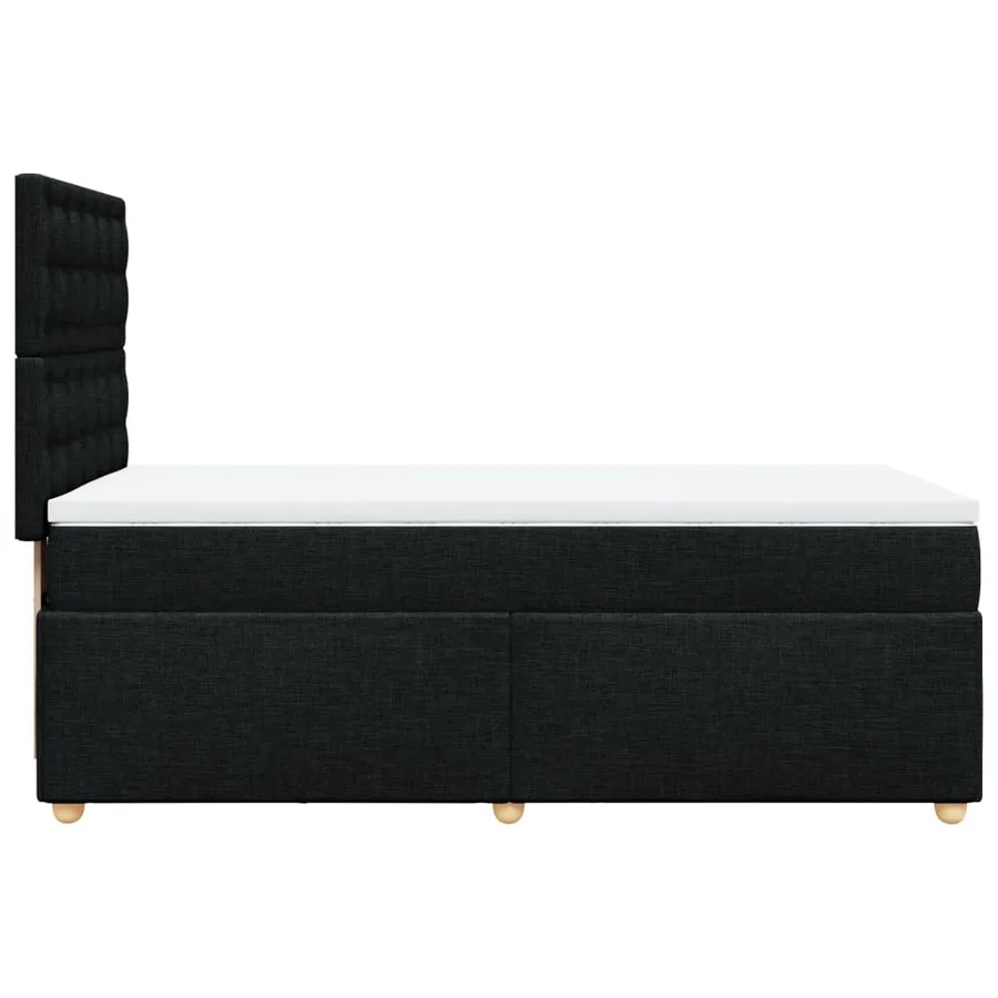Sommier à lattes de lit avec matelas Noir 100x200 cm Tissu - 7