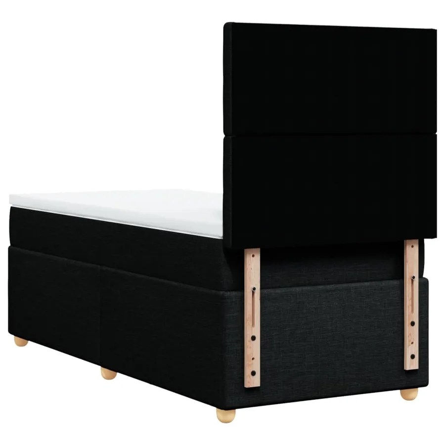 Sommier à lattes de lit avec matelas Noir 100x200 cm Tissu - 8