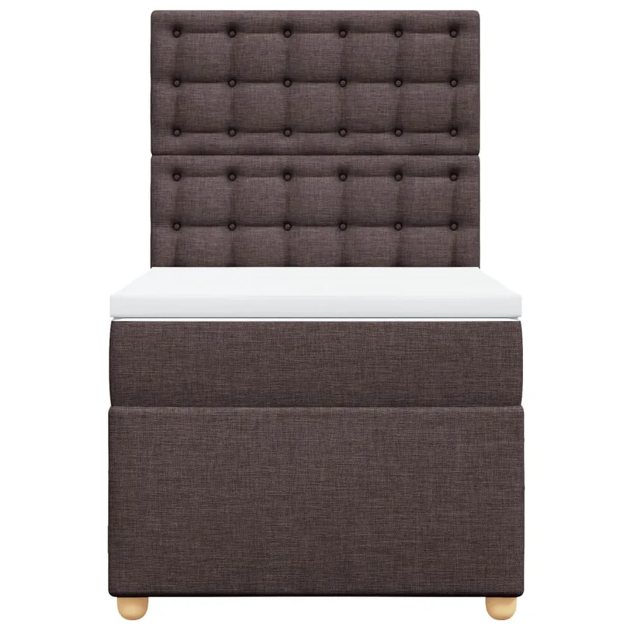 Sommier à lattes de lit avec matelas Marron foncé 90x200 cm - 4