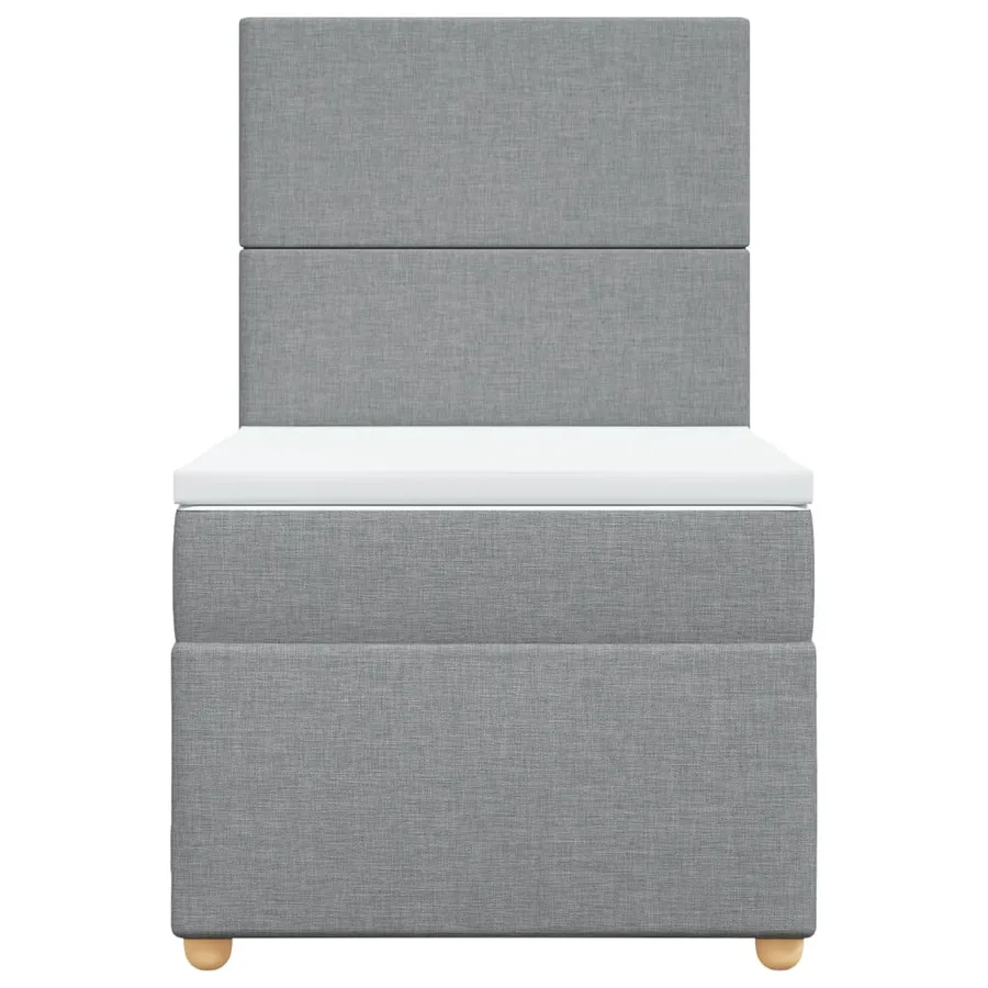 Sommier à lattes de lit avec matelas Gris clair 90x200 cm Tissu - 6