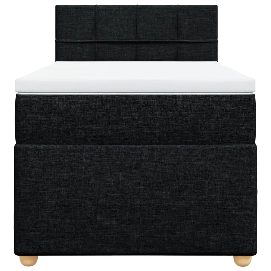 Sommier à lattes de lit avec matelas Noir 90x200 cm Tissu - 6