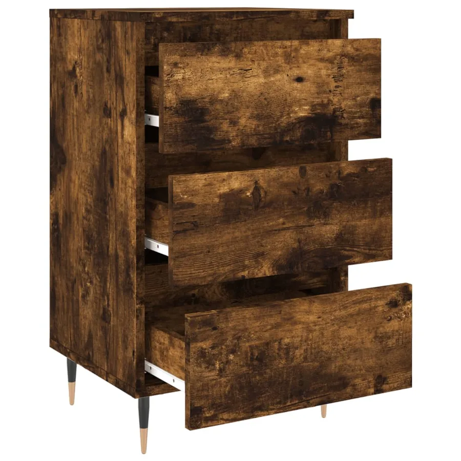 Tables de chevet 2 pcs chêne fumé 40x35x69 cm bois ingénierie - 6