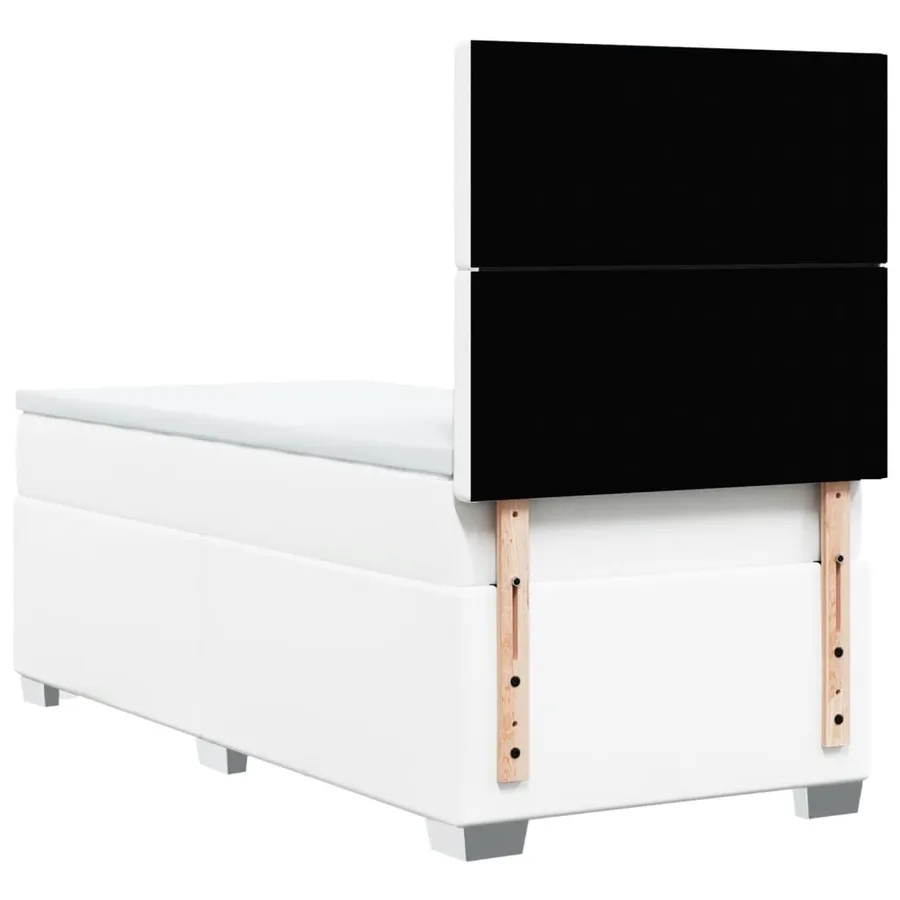 Sommier à lattes de lit avec matelas Blanc 90x200 cm Similicuir - 10