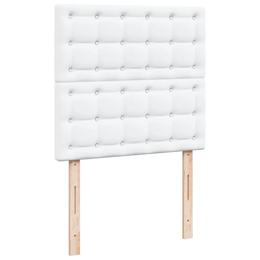 Sommier à lattes de lit avec matelas Blanc 90x200 cm Similicuir - 8