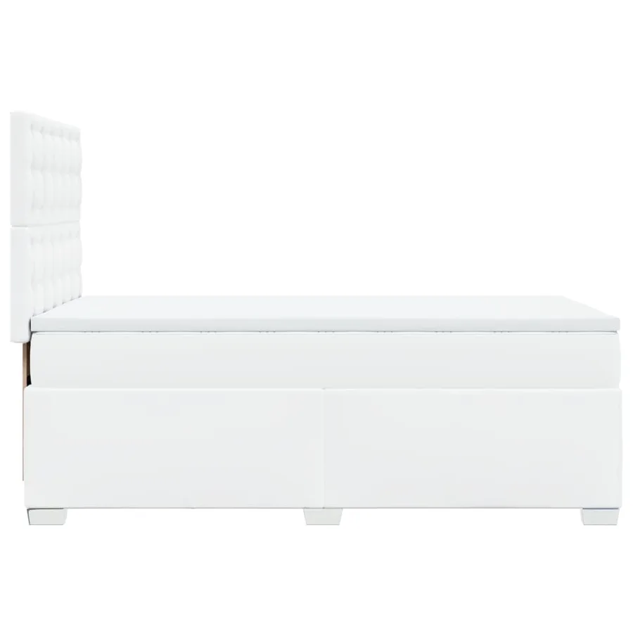 Sommier à lattes de lit avec matelas Blanc 90x200 cm Similicuir - 9