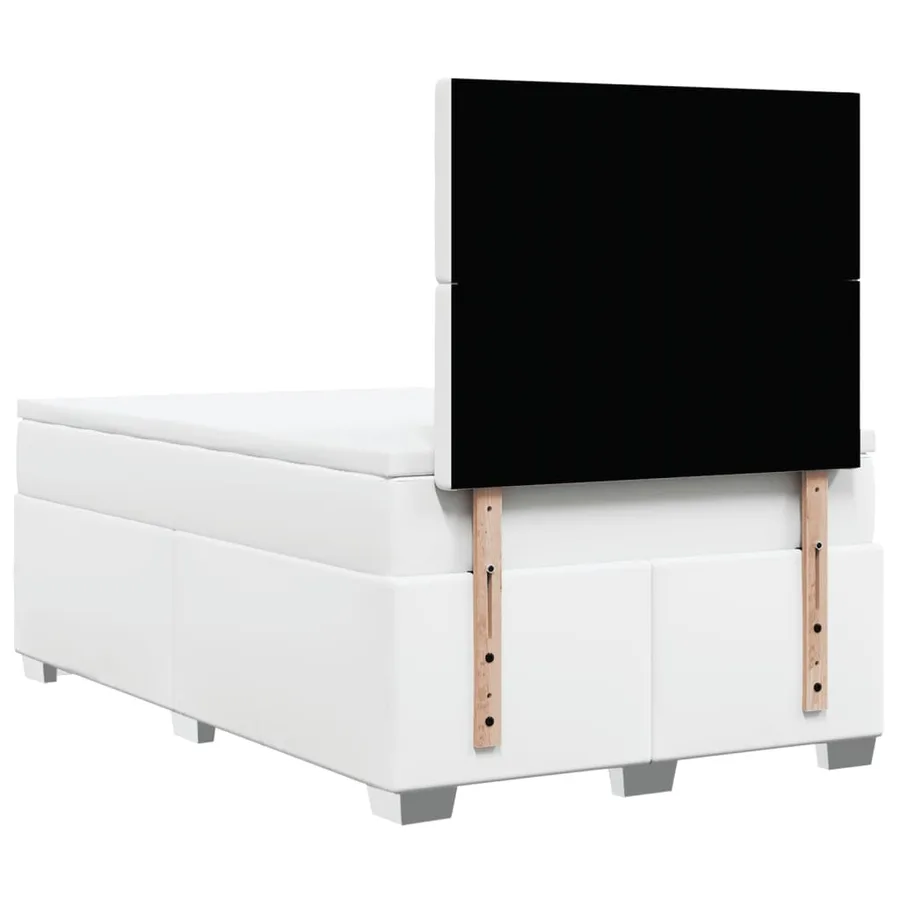Sommier à lattes de lit avec matelas blanc 120x190cm similicuir - 10
