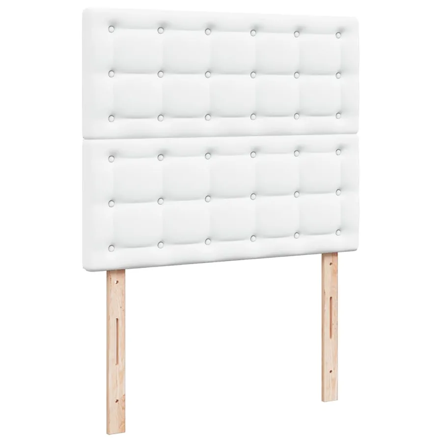 Sommier à lattes de lit avec matelas blanc 120x190cm similicuir - 8