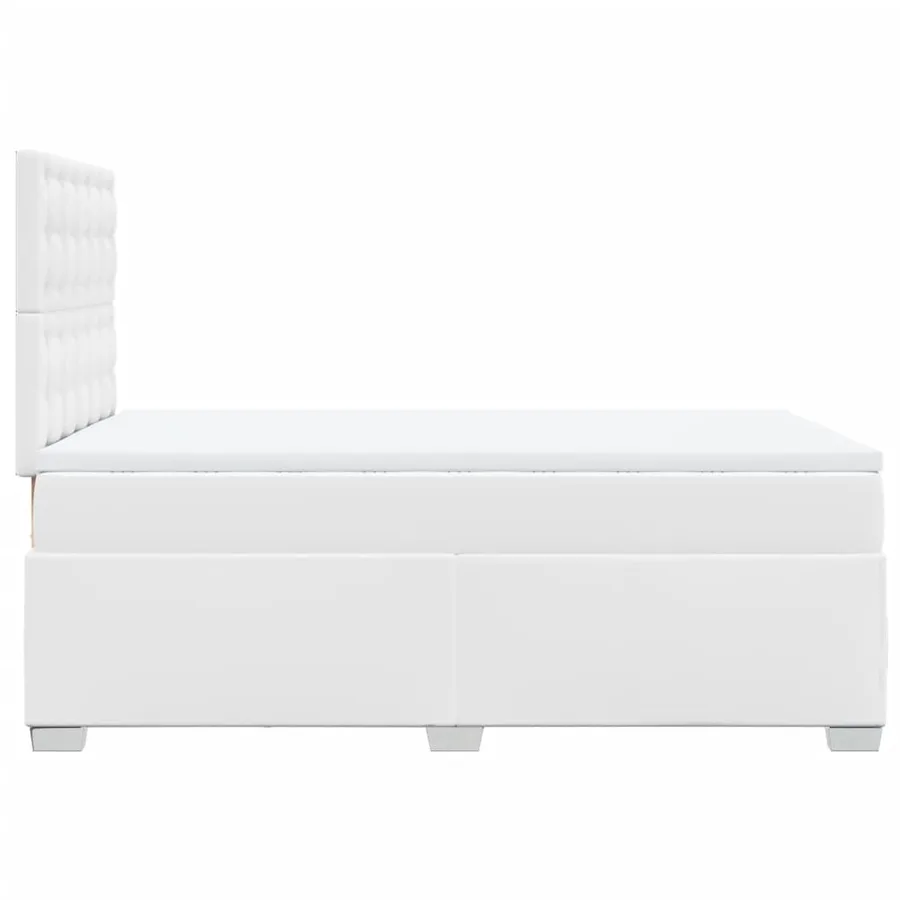 Sommier à lattes de lit avec matelas blanc 120x190cm similicuir - 9