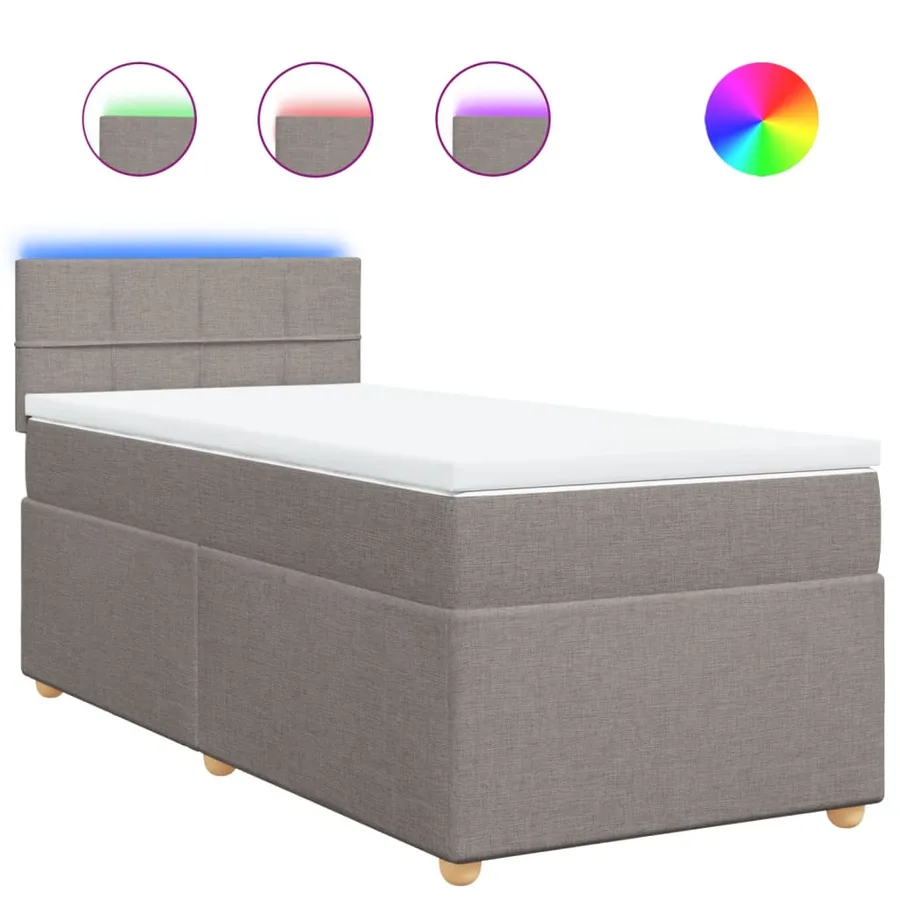 Sommier à lattes de lit avec matelas Taupe 90x200 cm Tissu - 2