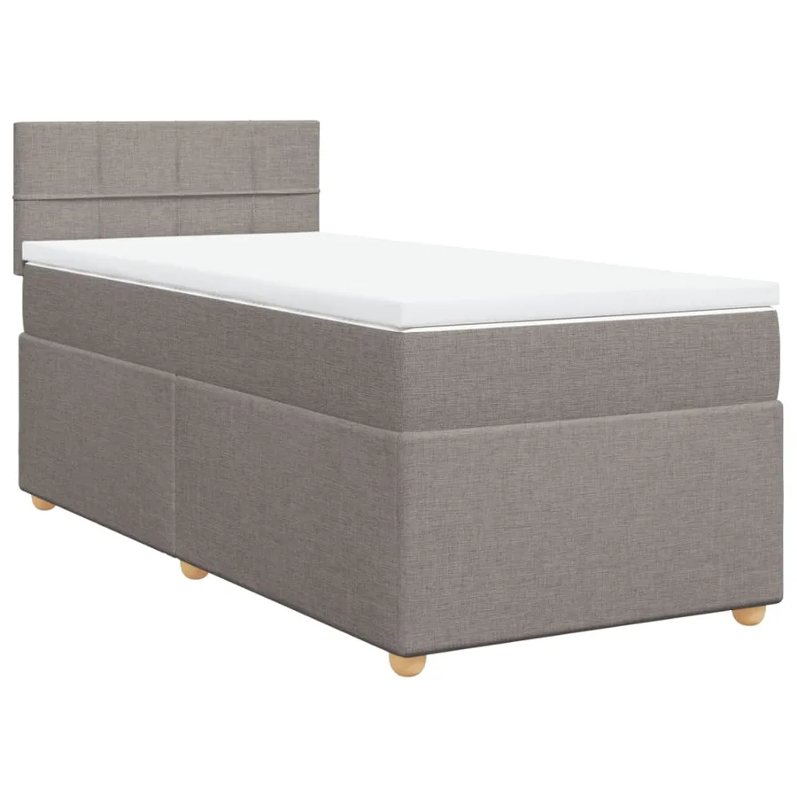 Sommier à lattes de lit avec matelas Taupe 90x200 cm Tissu - 3