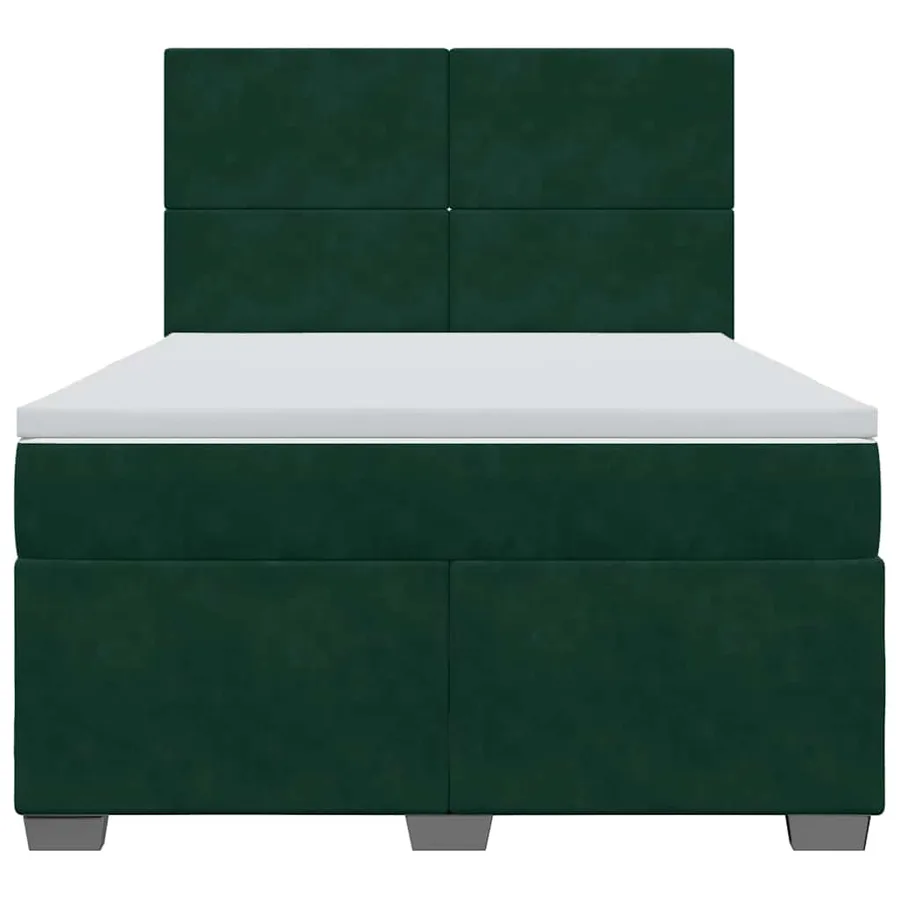 Sommier à lattes de lit et matelas Vert foncé 140x200cm Velours - 4