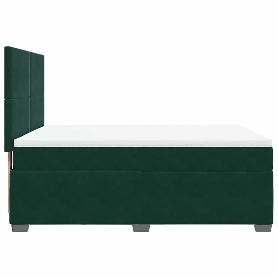 Sommier à lattes de lit et matelas Vert foncé 140x200cm Velours - 9