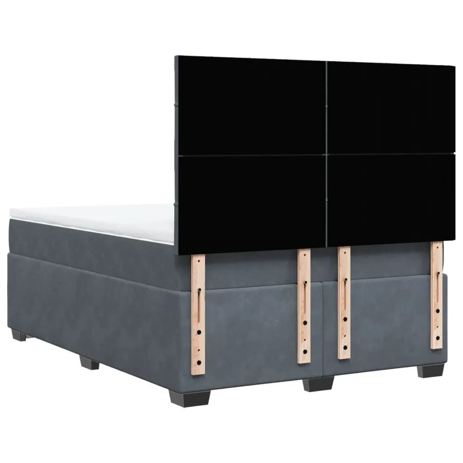 Sommier à lattes de lit et matelas Gris foncé 160x200cm Velours - 12
