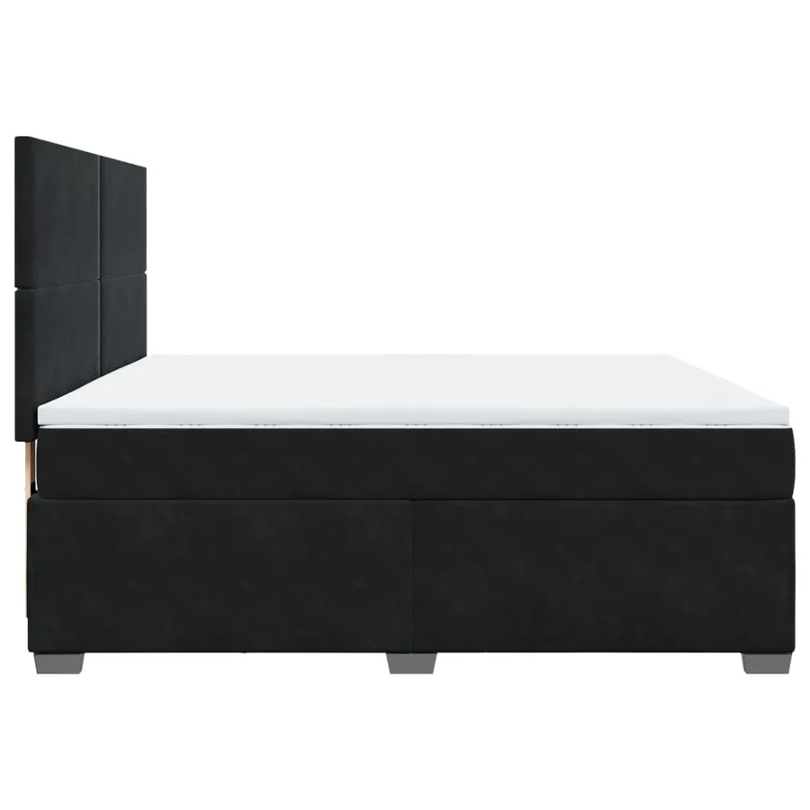 Sommier à lattes de lit avec matelas Noir 180x200 cm Velours - 11