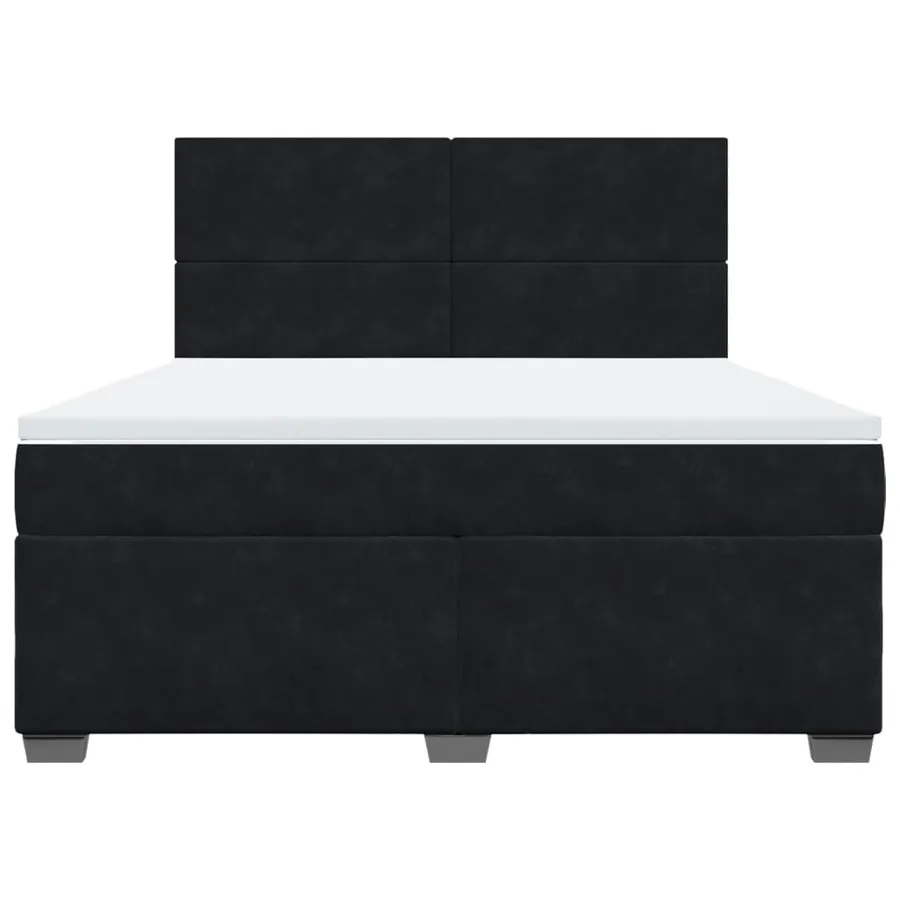 Sommier à lattes de lit avec matelas Noir 180x200 cm Velours - 6