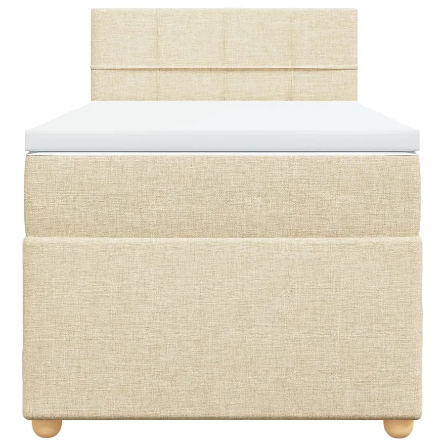 Sommier à lattes de lit avec matelas Crème 80x200 cm Tissu - 6