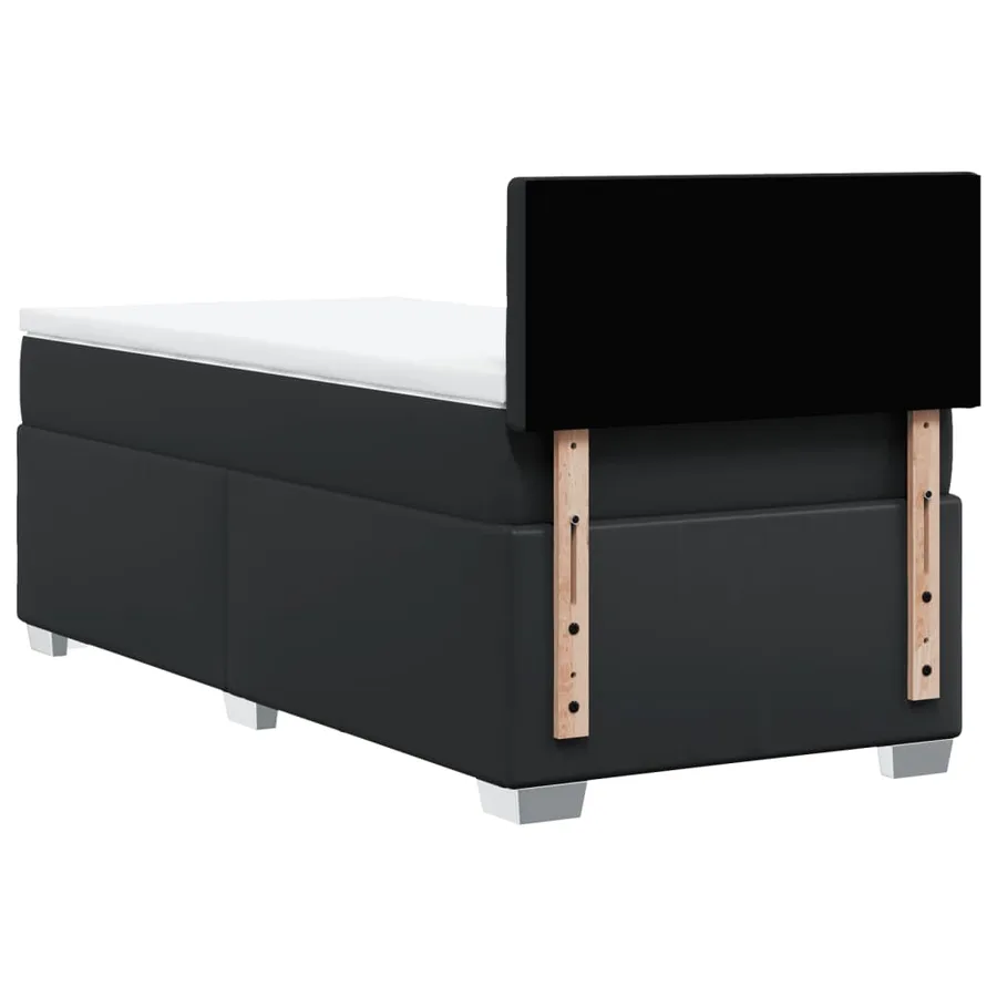 Sommier à lattes de lit avec matelas Noir 80x200cm Similicuir - 12