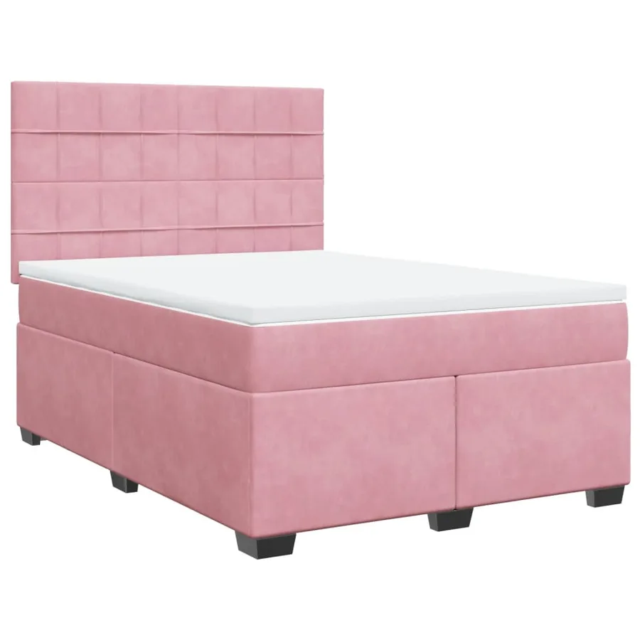 Sommier à lattes de lit avec matelas Rose 160x200 cm Velours - 2