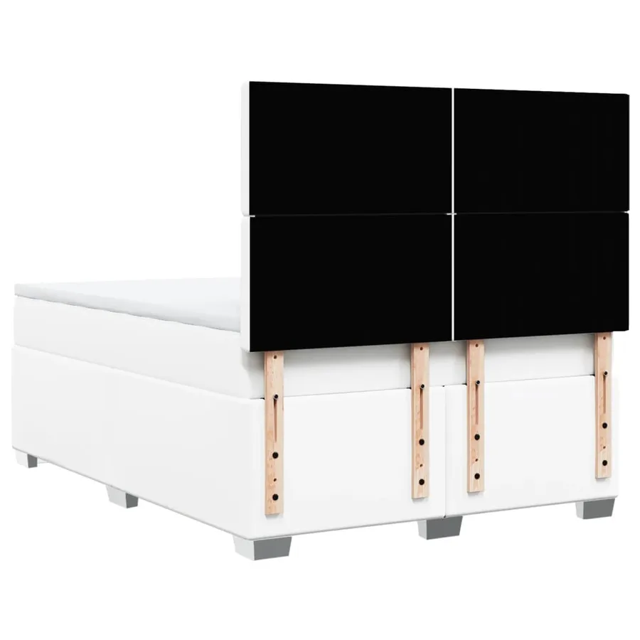 Sommier à lattes de lit avec matelas Blanc 140x190cm Similicuir - 12