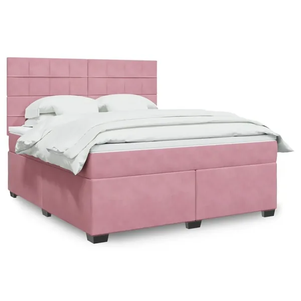 Sommier à lattes de lit avec matelas Rose 180x200 cm Velours