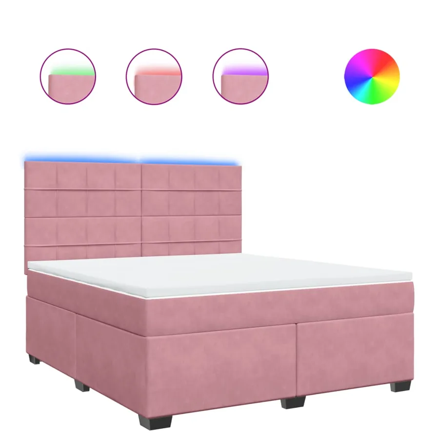 Sommier à lattes de lit avec matelas Rose 180x200 cm Velours - 2