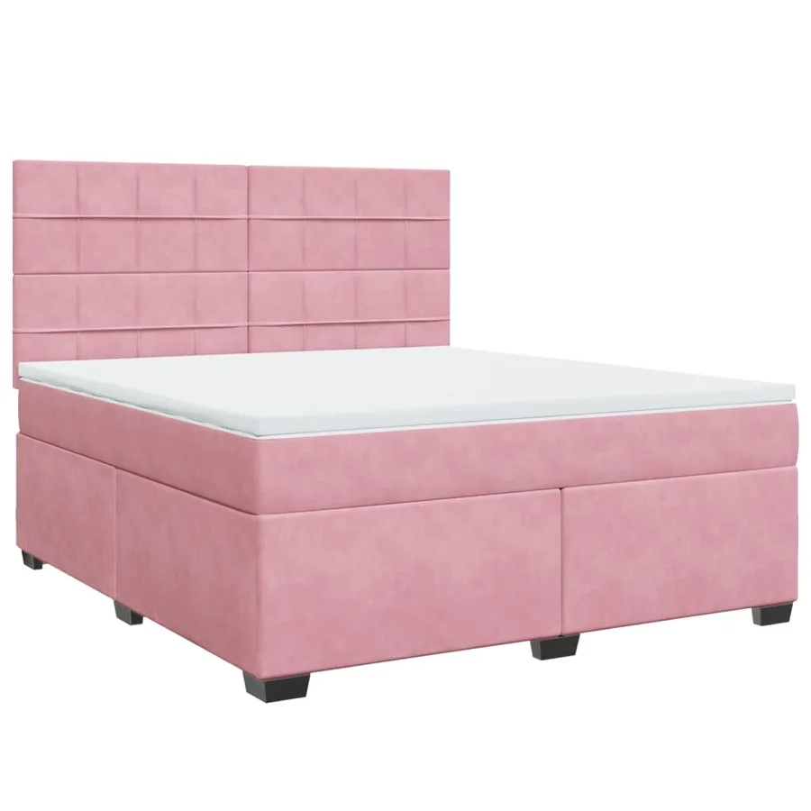 Sommier à lattes de lit avec matelas Rose 180x200 cm Velours - 3