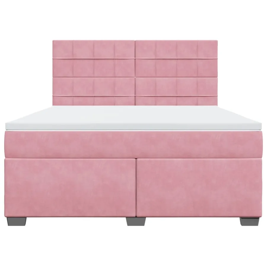 Sommier à lattes de lit avec matelas Rose 180x200 cm Velours - 6