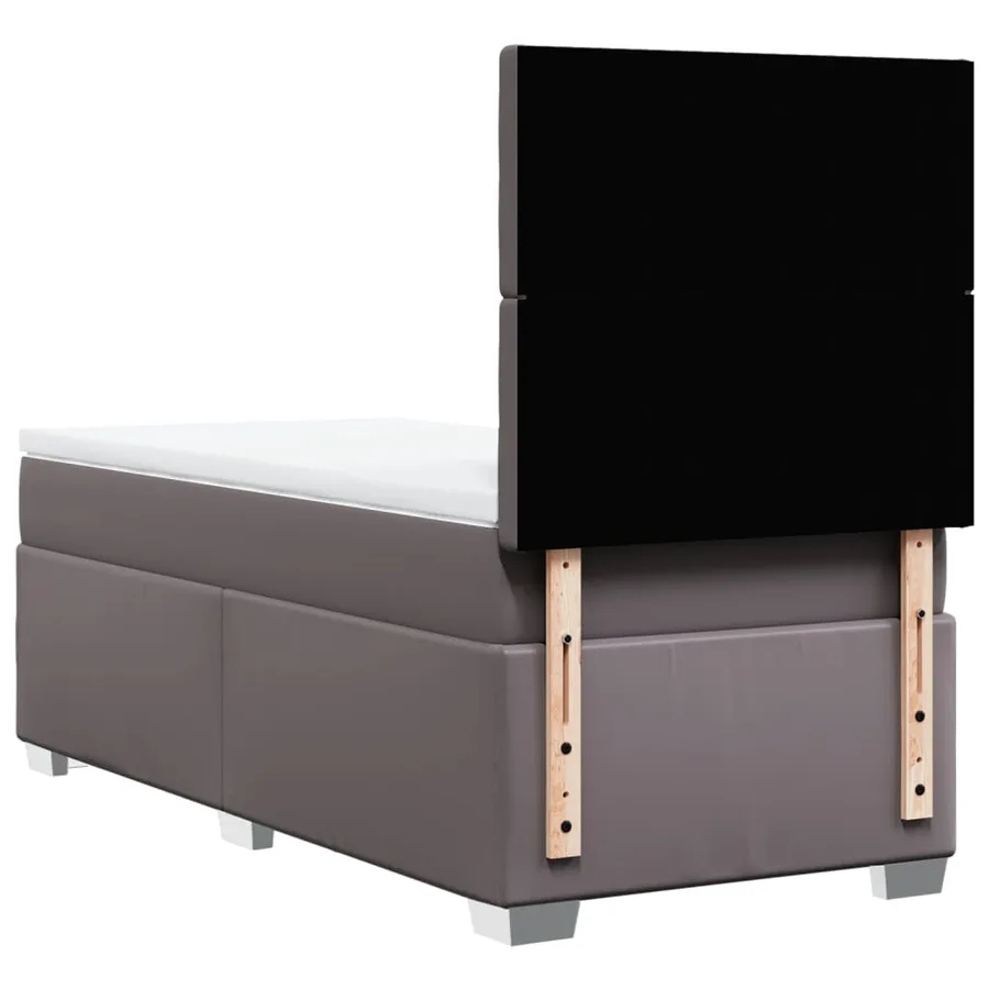 Sommier à lattes de lit avec matelas Gris 90x190 cm Similicuir - 12