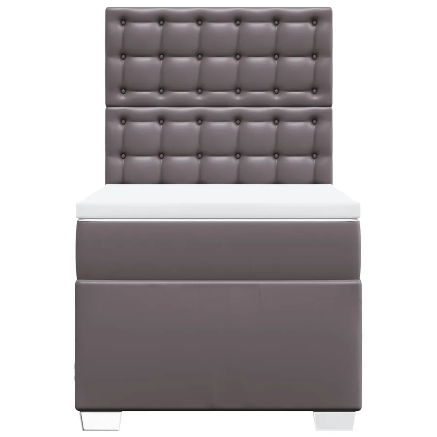 Sommier à lattes de lit avec matelas Gris 90x190 cm Similicuir - 6