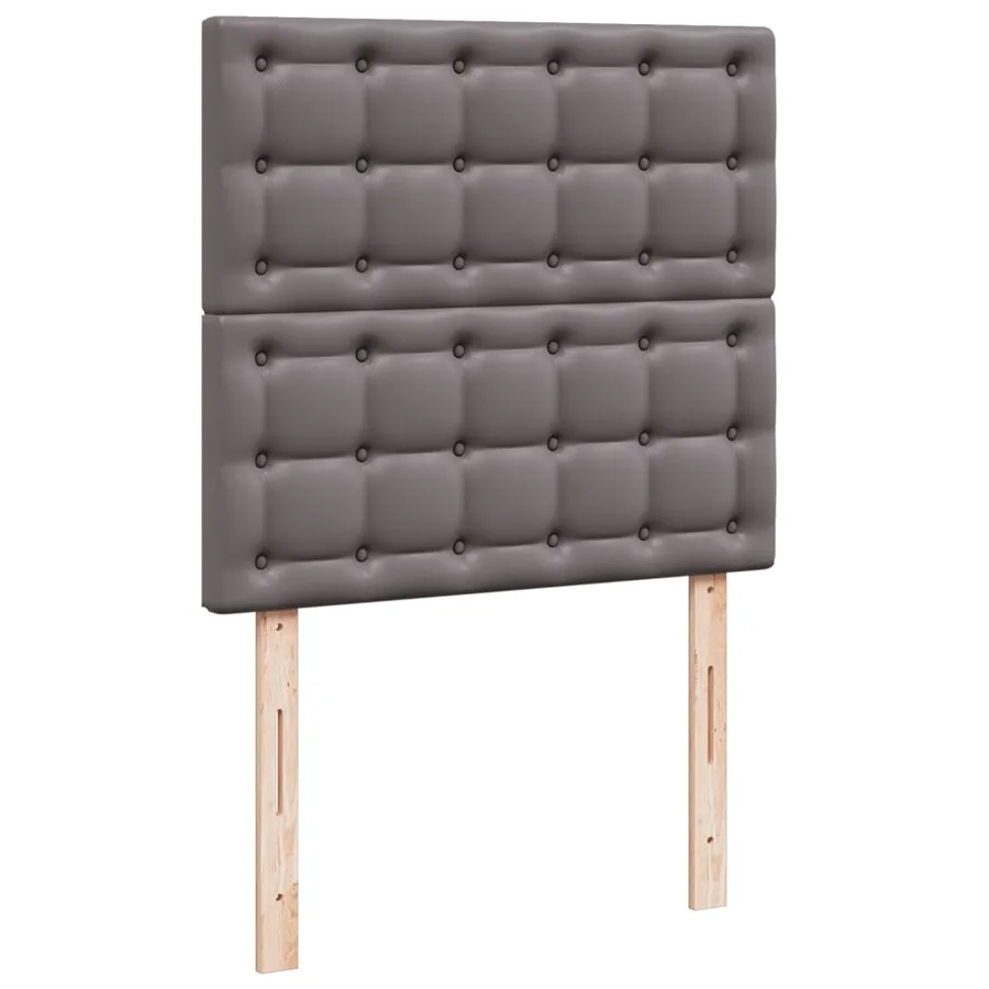 Sommier à lattes de lit avec matelas Gris 90x190 cm Similicuir - 7