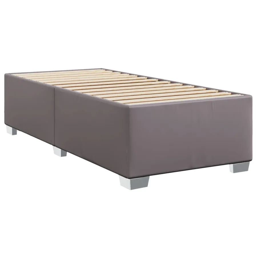 Sommier à lattes de lit avec matelas Gris 90x190 cm Similicuir - 8