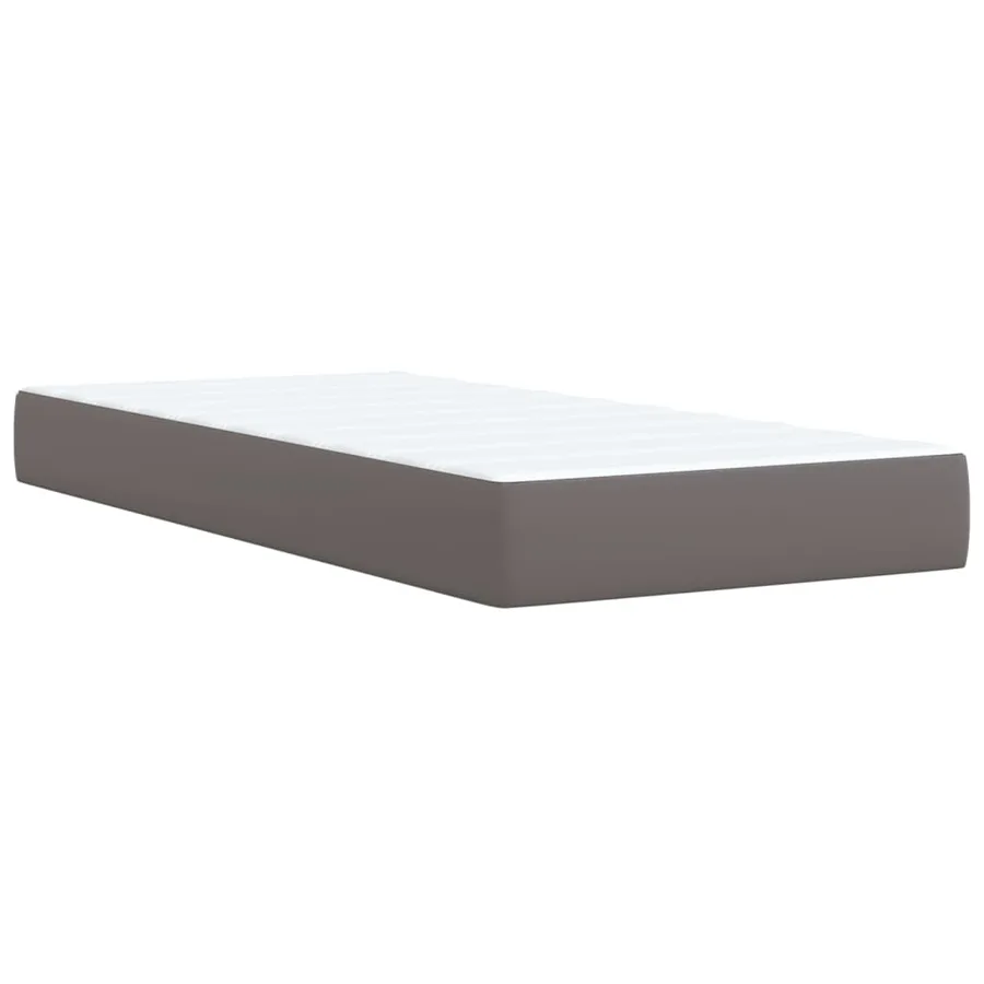 Sommier à lattes de lit avec matelas Gris 90x190 cm Similicuir - 9