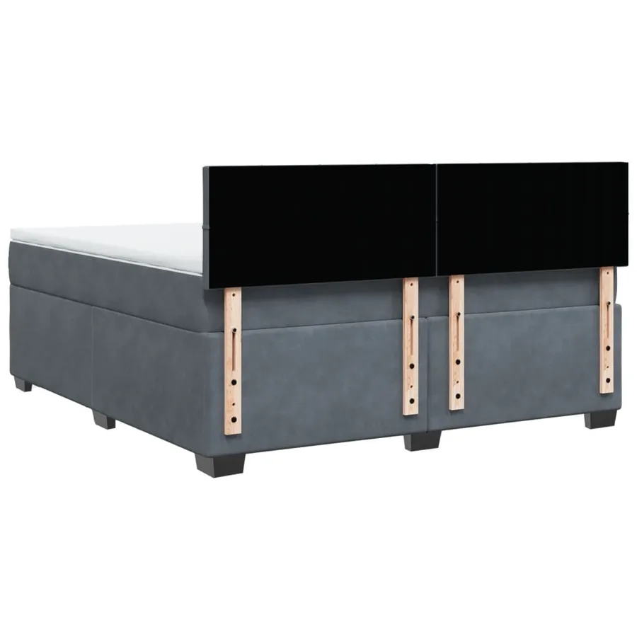 Sommier à lattes de lit et matelas Gris foncé 180x200cm Velours - 10